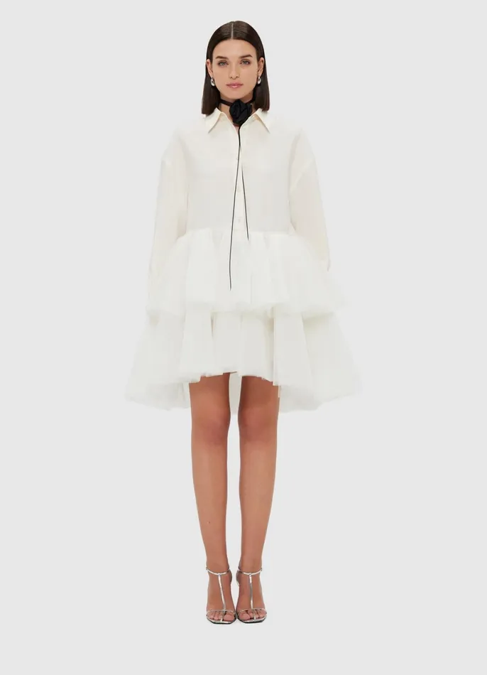 Dresses and Jumpsuits Women LEO LIN Ivy Tiered Mini Dress 8211 Vanilla
