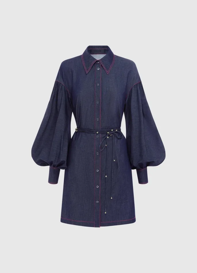 Dresses and Jumpsuits Women LEO LIN Juliana Shirt Denim Mini Dress Indigo