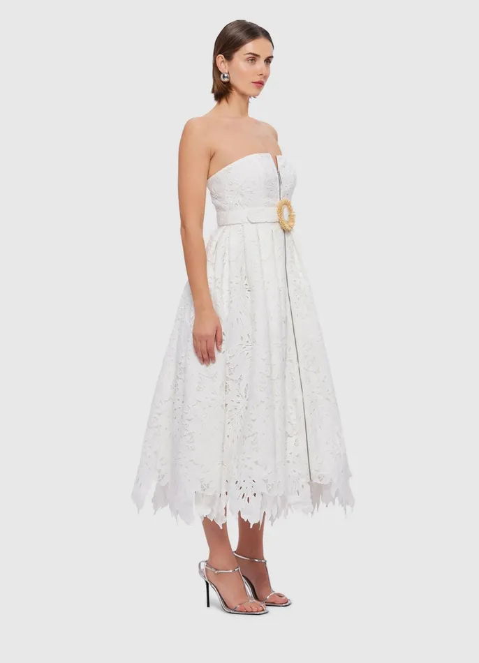 Dresses and Jumpsuits Women LEO LIN Norine Bustier Midi Dress 8211 Snow