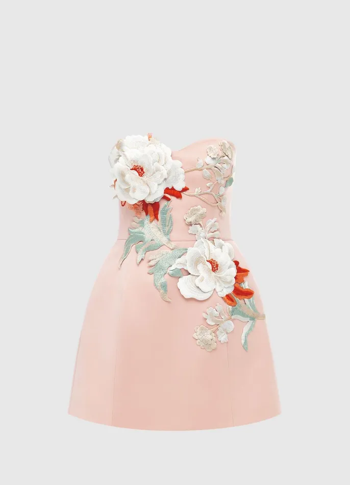 Dresses and Jumpsuits Women LEO LIN Rosario Appliqu Bustier Mini Dress 8211 Peony Print Dresses and Jumpsuits Women LEO LIN Rosario Appliqu Bustier Mini Dress 8211 Peony Print