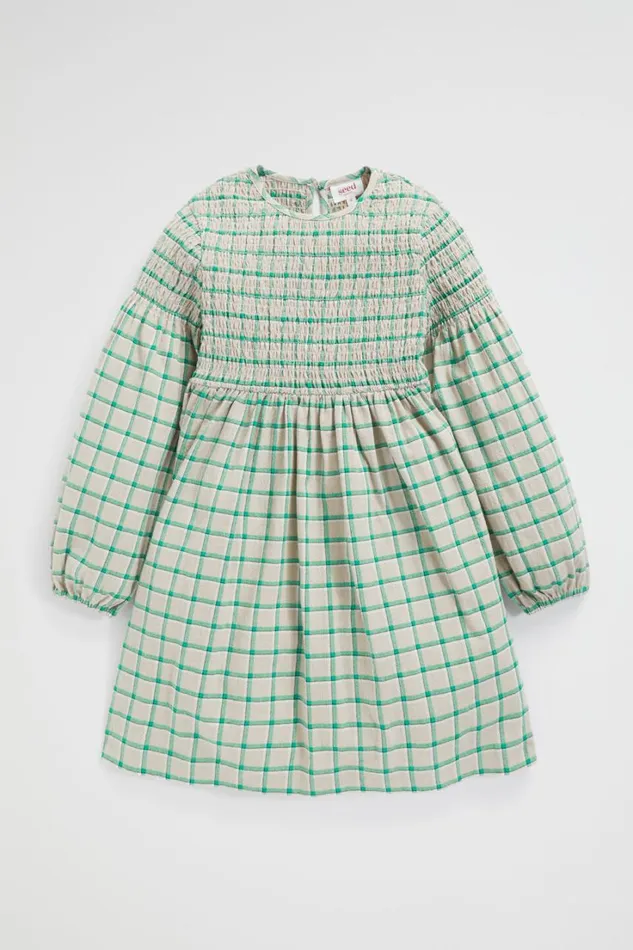 Dresses Girl Seed Heritage Shirred Gingham Dress Pea Green