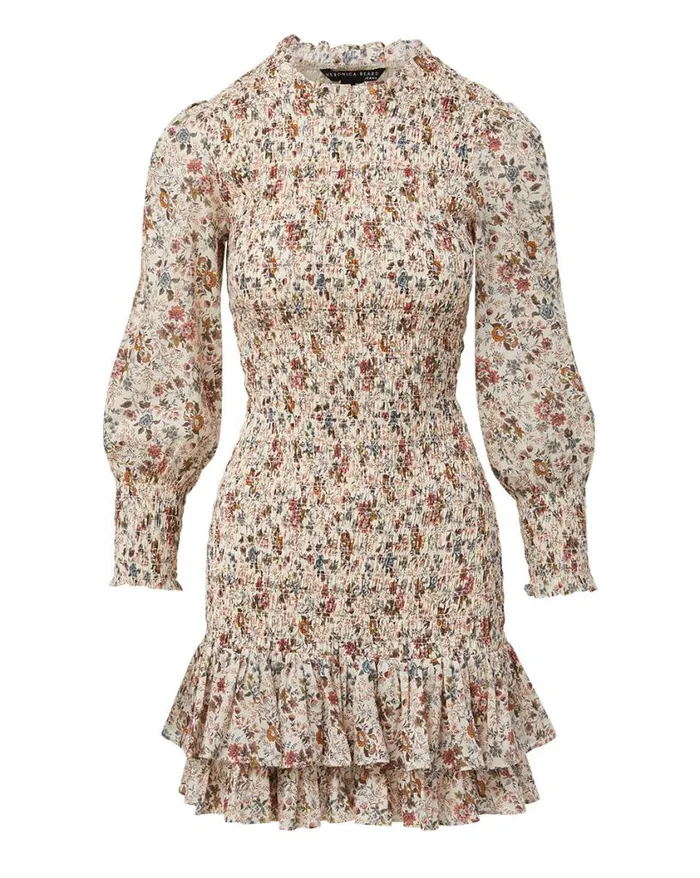 Dresses Shop Veronica Beard Farha Floral Dress Ecru Multi