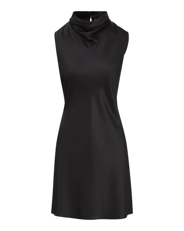 Dresses Shop Veronica Beard Maelle StretchSilk Charmeuse Minidress Black