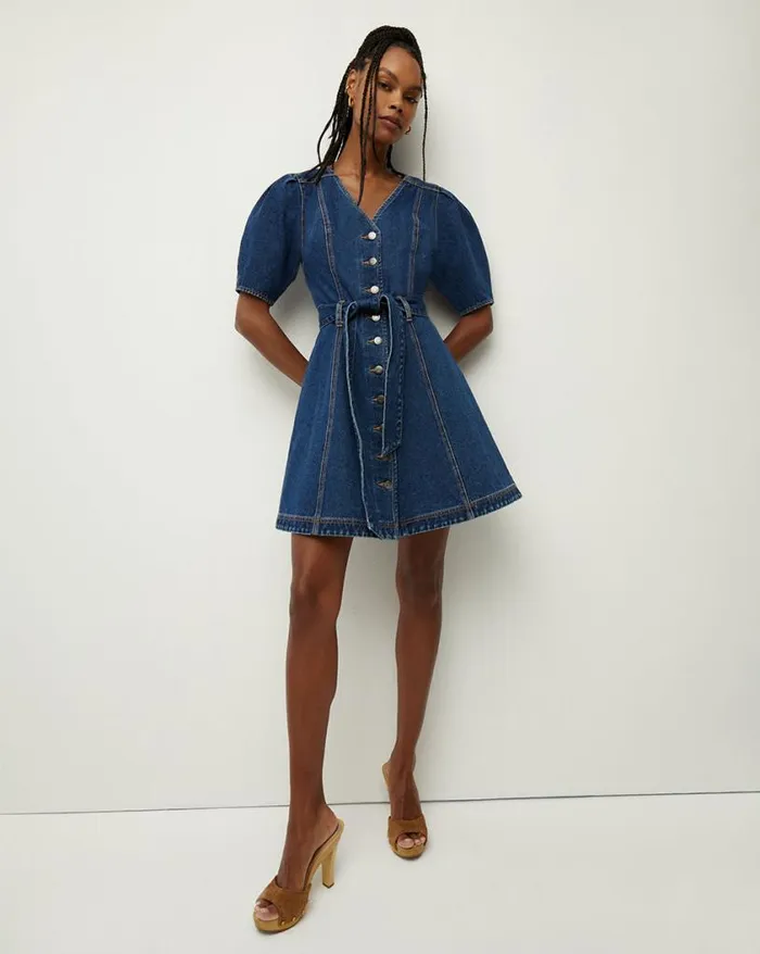 Dresses Shop Veronica Beard Mauli Denim Dress Cornflower
