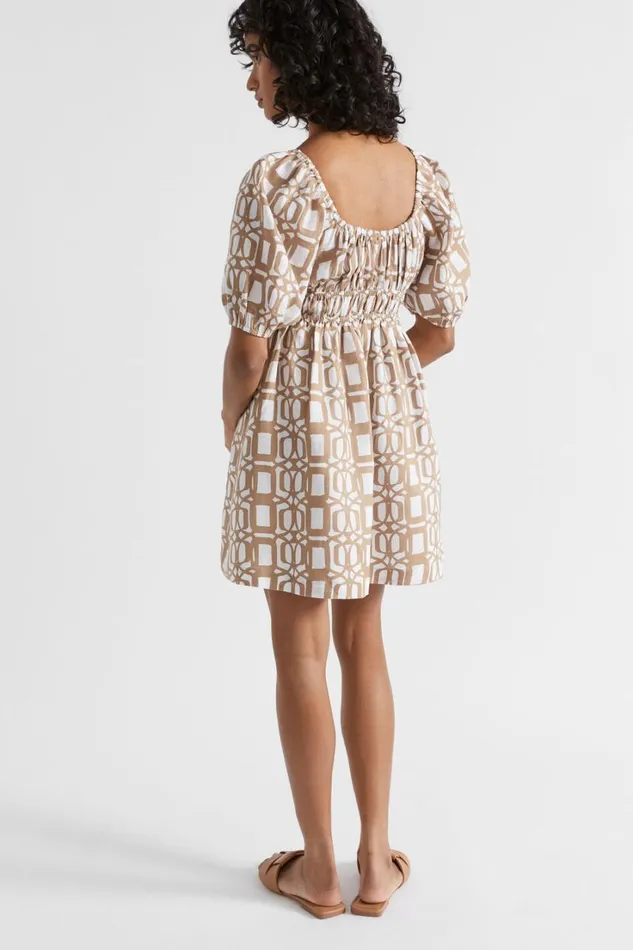 Dresses Woman Seed Heritage Linen Retro Mini Dress Barley Retro