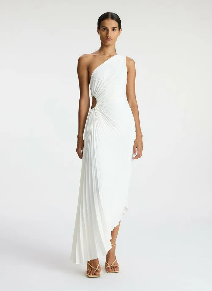 Dresses Women ALC Delfina Matte Pleated Dress Whisper White