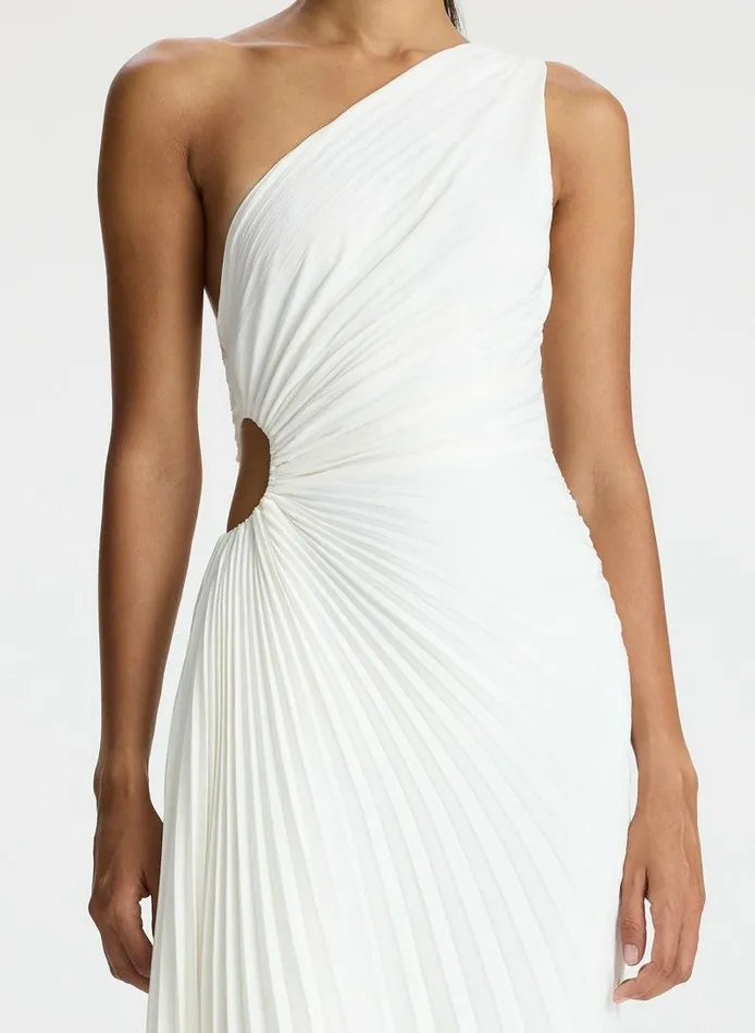 Dresses Women ALC Delfina Matte Pleated Dress Whisper White Dresses Women ALC Delfina Matte Pleated Dress Whisper White
