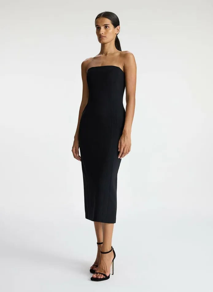 Dresses Women ALC Elizabeth Strapless Midi Dress Black Dresses Women ALC Elizabeth Strapless Midi Dress Black