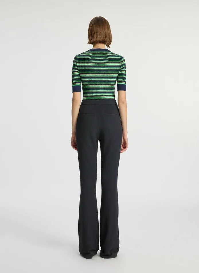 Dresses Women ALC Fisher Fine Cotton Knit Top Navygreen Multi Dresses Women ALC Fisher Fine Cotton Knit Top Navygreen Multi
