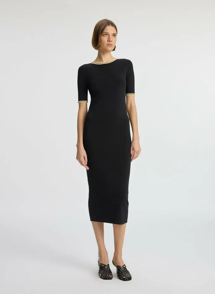 Dresses Women ALC Nelly Contrast Trim Knit Dress Black