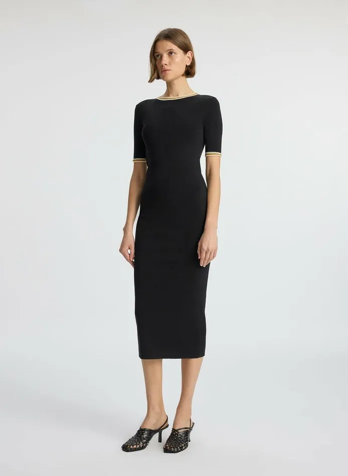 Dresses Women ALC Nelly Contrast Trim Knit Dress Black Dresses Women ALC Nelly Contrast Trim Knit Dress Black