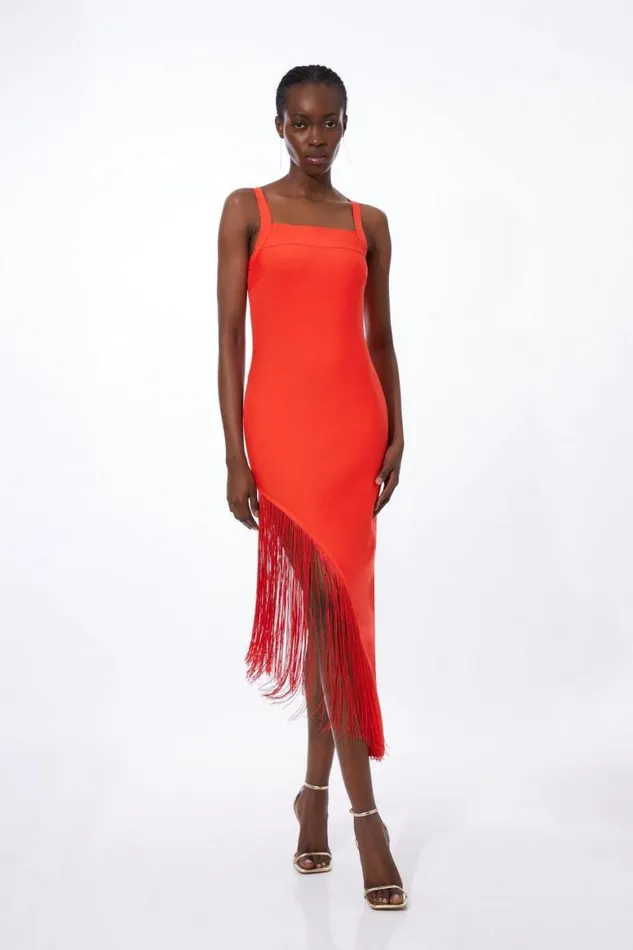 Dresses Women Karen Millen Figure Form Bandage Asymmetric Fringe Hem Knit Dress Bright Pink Dresses Women Karen Millen Figure Form Bandage Asymmetric Fringe Hem Knit Dress Bright Pink