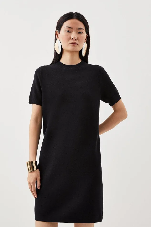 Dresses Women Karen Millen Milano Knit Mini Dress Black