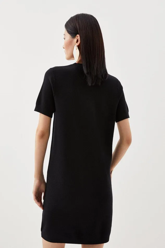 Dresses Women Karen Millen Milano Knit Mini Dress Black