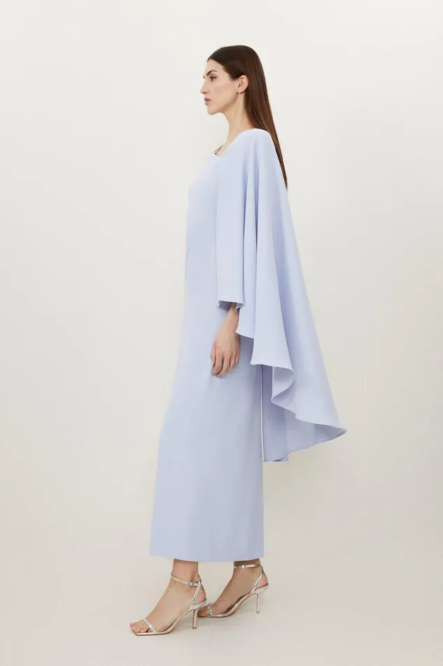 Dresses Women Karen Millen Petite Fluid Tailored Asymmetric One Shoulder Drape Dress Pale Blue