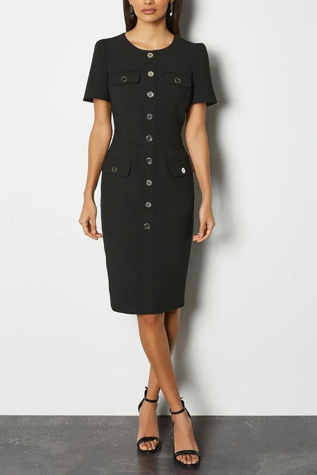 Dresses Women Karen Millen Tailored Utility Midi Dress Black