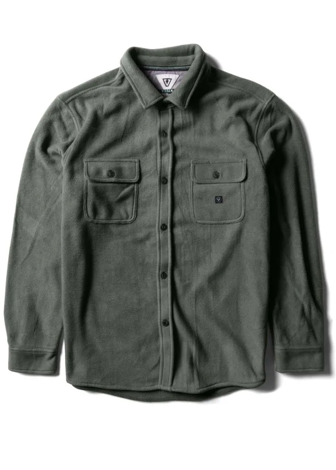 EcoZy Ls Polar Flannel Vintage Green Men Vissla Shirts and Flannels