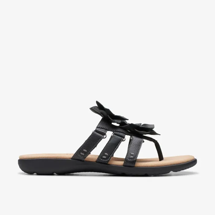 Elizabelle Mae Black Combination Women Clarks Sandals and Flip Flops