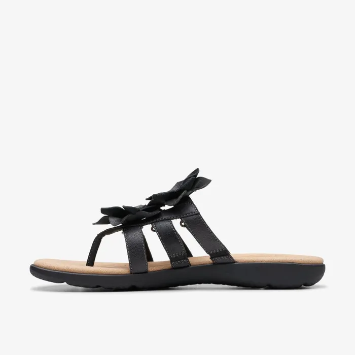 Elizabelle Mae Black Combination Women Clarks Sandals and Flip Flops