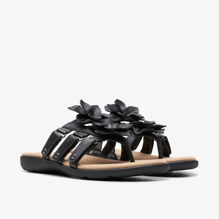 Elizabelle Mae Black Combination Women Clarks Sandals and Flip Flops