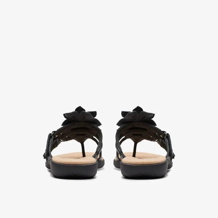 Elizabelle Mae Black Combination Women Clarks Sandals and Flip Flops