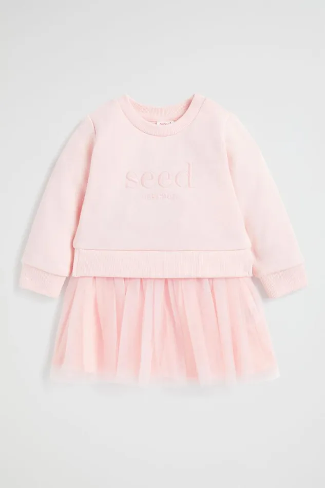 Essentials Baby Seed Heritage Core Logo Tutu Dress Dusty Rose