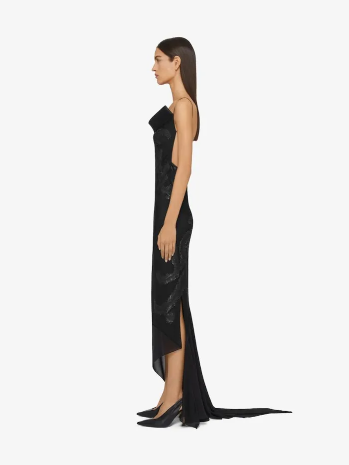 Evening Dress In Silk With Lurex Cut Thread Embroidery Black Women Givenchy Dresses