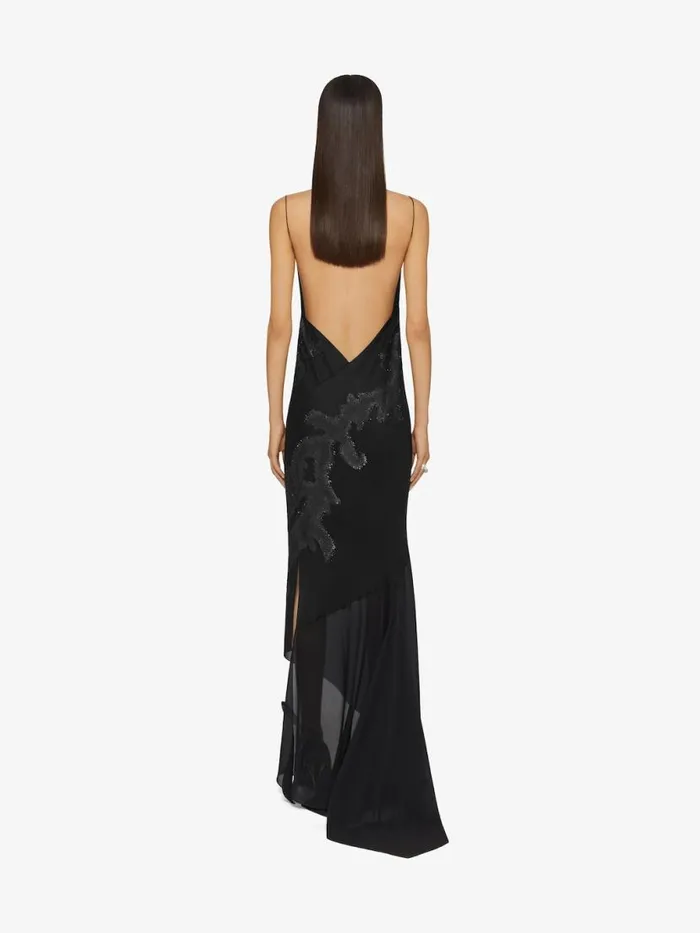 Evening Dress In Silk With Lurex Cut Thread Embroidery Black Women Givenchy Dresses