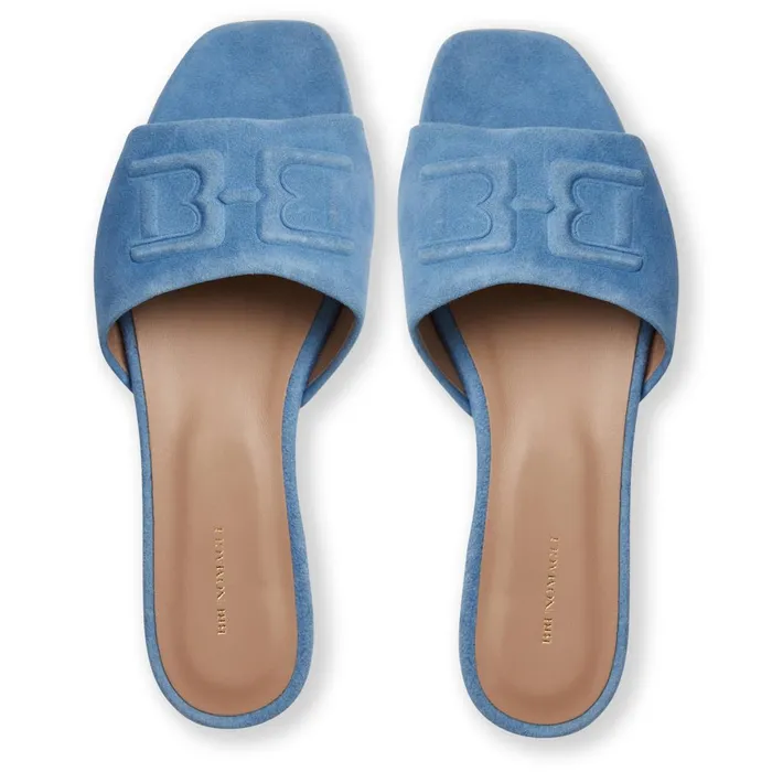 FABIA Single Banded Slide LIGHT BLUE SUEDE Women Bruno Magli Sandals and Slides
