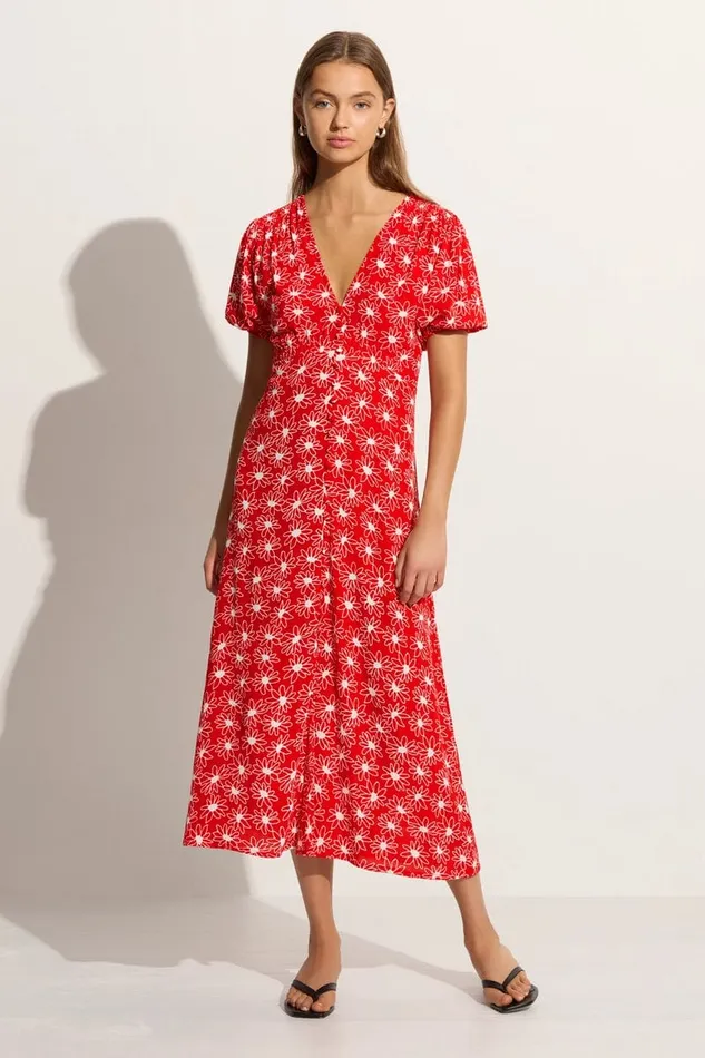 Faithfull The Brand Dresses Bellavista Midi Dress La Isla Floral Red Exclusive 8211 Final Sale 8211 Women Faithfull The Brand Dresses Bellavista Midi Dress La Isla Floral Red Exclusive 8211 Final Sale 8211 Women