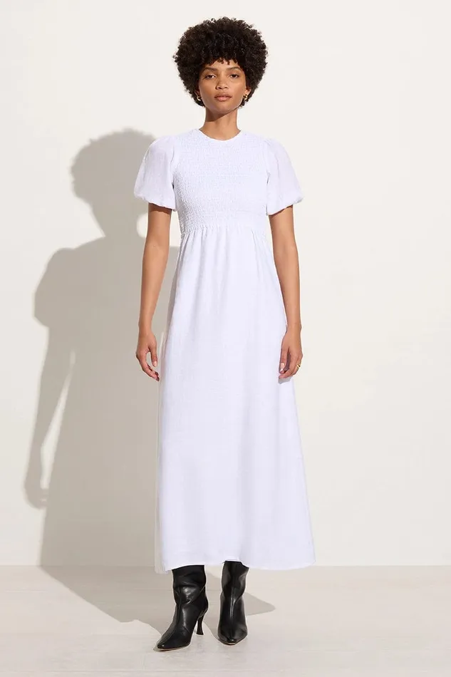 Faithfull The Brand Dresses Gloria Midi Dress White 8211 Final Sale 8211 Women