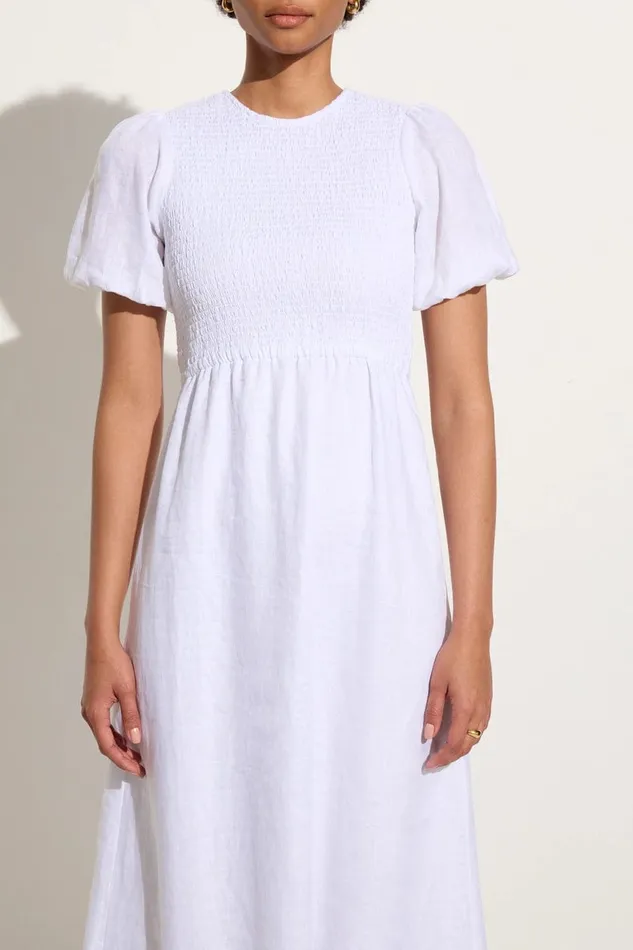 Faithfull The Brand Dresses Gloria Midi Dress White 8211 Final Sale 8211 Women Faithfull The Brand Dresses Gloria Midi Dress White 8211 Final Sale 8211 Women