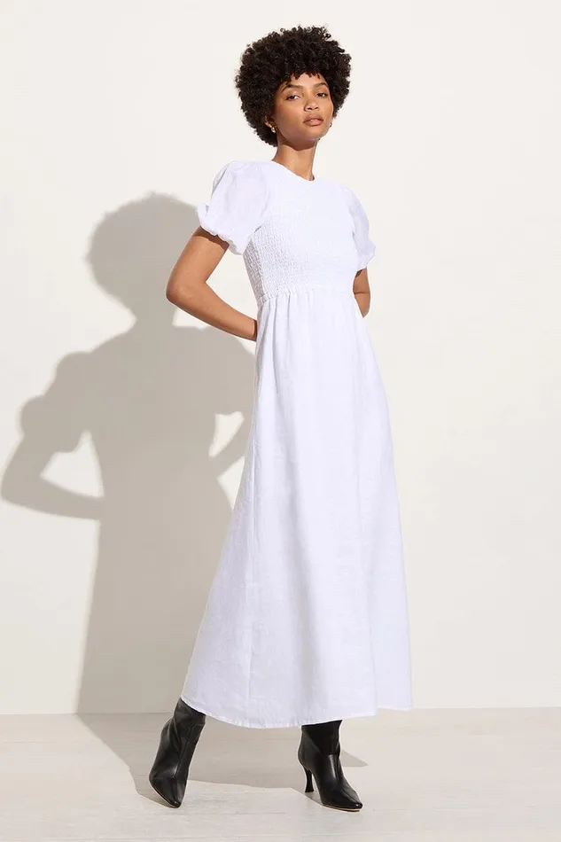 Faithfull The Brand Dresses Gloria Midi Dress White 8211 Final Sale 8211 Women Faithfull The Brand Dresses Gloria Midi Dress White 8211 Final Sale 8211 Women