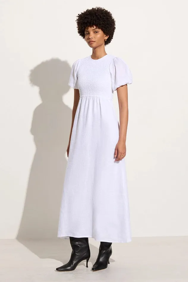 Faithfull The Brand Dresses Gloria Midi Dress White 8211 Final Sale 8211 Women Faithfull The Brand Dresses Gloria Midi Dress White 8211 Final Sale 8211 Women