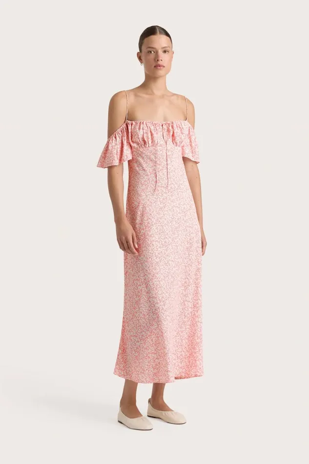 Faithfull The Brand Dresses Menton Midi Dress Calla Vermillion 8211 Women Faithfull The Brand Dresses Menton Midi Dress Calla Vermillion 8211 Women