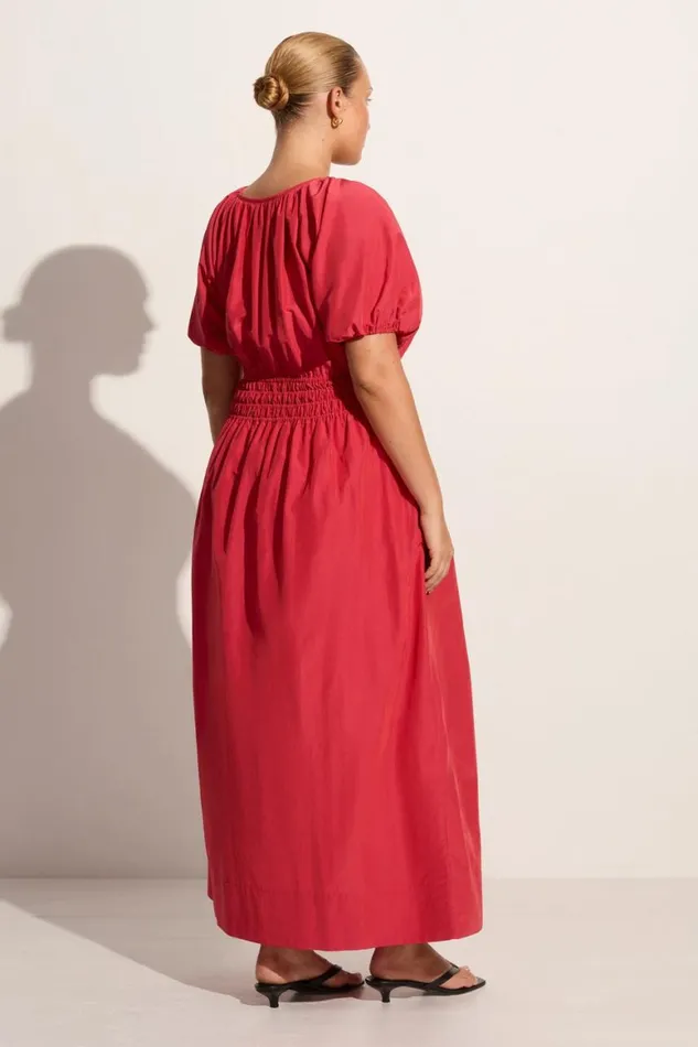 Faithfull The Brand Dresses Teatro Midi Dress Crimson 8211 Final Sale 8211 Women Faithfull The Brand Dresses Teatro Midi Dress Crimson 8211 Final Sale 8211 Women
