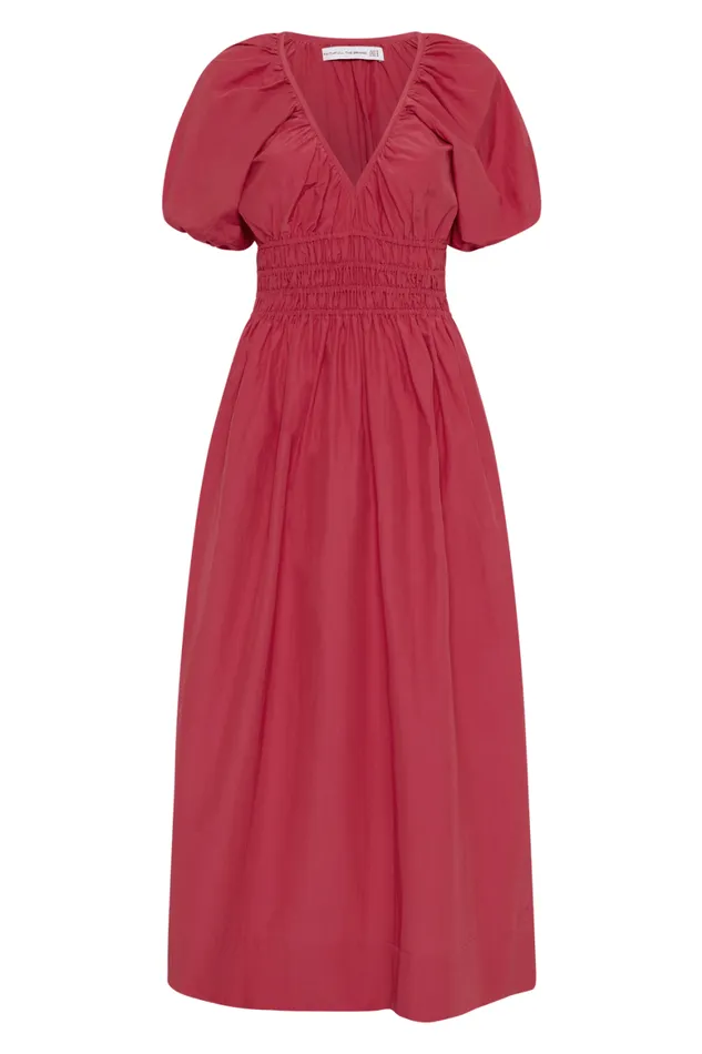 Faithfull The Brand Dresses Teatro Midi Dress Crimson 8211 Final Sale 8211 Women Faithfull The Brand Dresses Teatro Midi Dress Crimson 8211 Final Sale 8211 Women