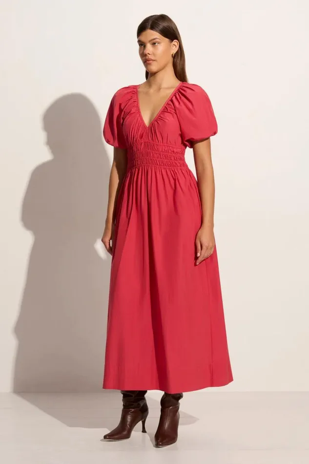 Faithfull The Brand Dresses Teatro Midi Dress Crimson 8211 Final Sale 8211 Women Faithfull The Brand Dresses Teatro Midi Dress Crimson 8211 Final Sale 8211 Women