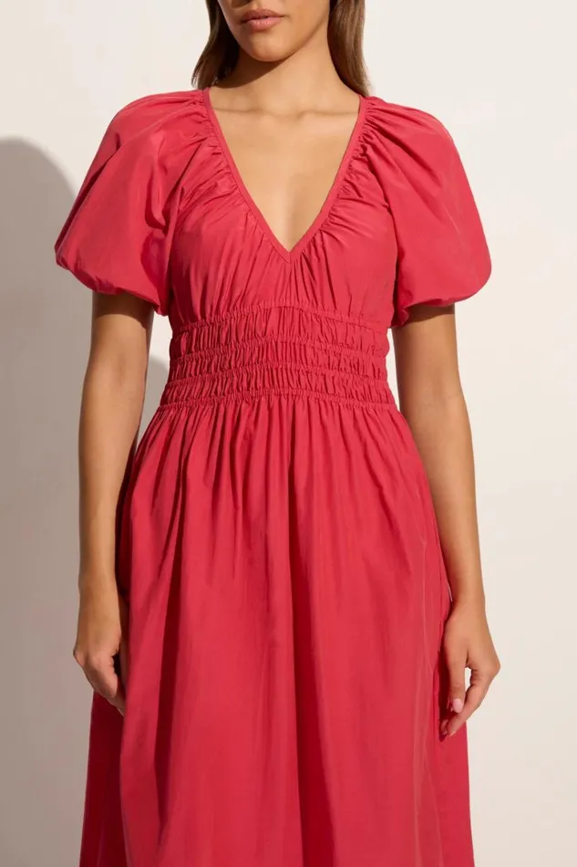 Faithfull The Brand Dresses Teatro Midi Dress Crimson 8211 Final Sale 8211 Women Faithfull The Brand Dresses Teatro Midi Dress Crimson 8211 Final Sale 8211 Women