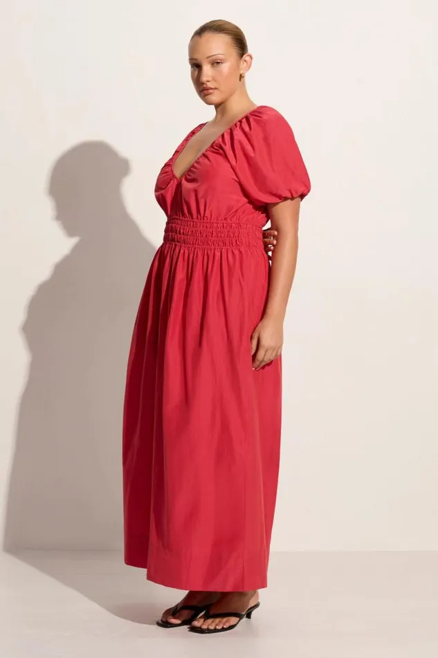 Faithfull The Brand Dresses Teatro Midi Dress Crimson 8211 Final Sale 8211 Women Faithfull The Brand Dresses Teatro Midi Dress Crimson 8211 Final Sale 8211 Women