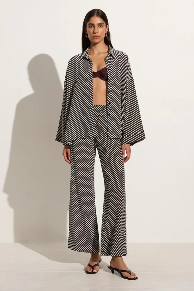 Faithfull The Brand Pants Monforte Pant Toscano Stripe Black 8211 Women