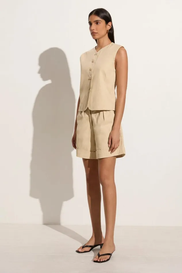 Faithfull The Brand Skirts and Shorts Campania Short Bleached Sand 8211 Women Faithfull The Brand Skirts and Shorts Campania Short Bleached Sand 8211 Women