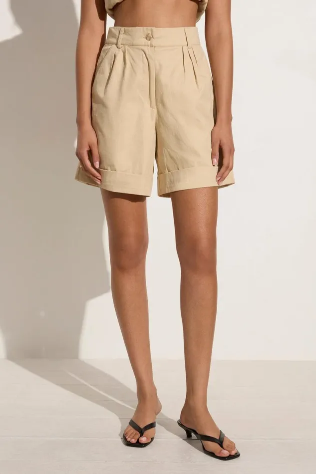 Faithfull The Brand Skirts and Shorts Campania Short Bleached Sand 8211 Women Faithfull The Brand Skirts and Shorts Campania Short Bleached Sand 8211 Women