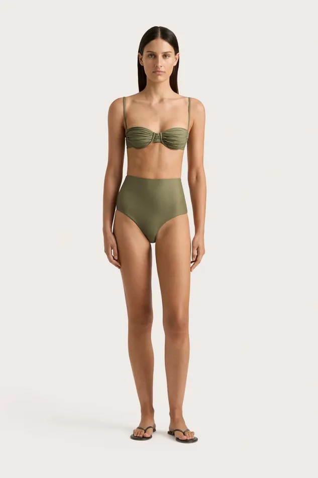 Faithfull The Brand Swim Stefania Bikini Top Khaki 8211 Women