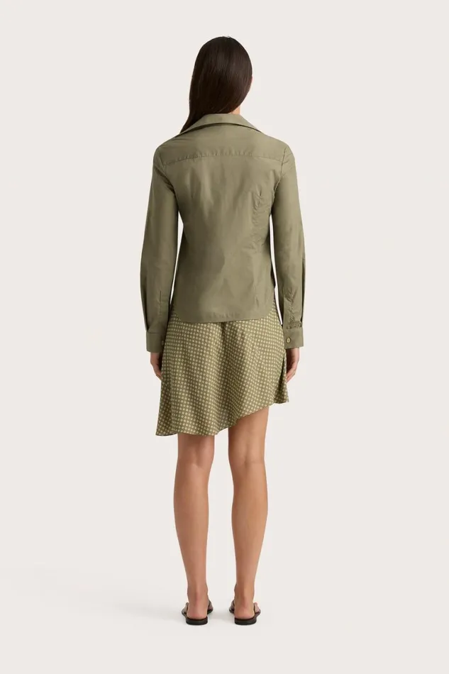 Faithfull The Brand Tops Baia Wrap Shirt Khaki 8211 Women Faithfull The Brand Tops Baia Wrap Shirt Khaki 8211 Women
