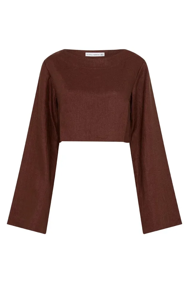 Faithfull The Brand Tops Menorca Top Tobacco 8211 Final Sale 8211 Women Faithfull The Brand Tops Menorca Top Tobacco 8211 Final Sale 8211 Women