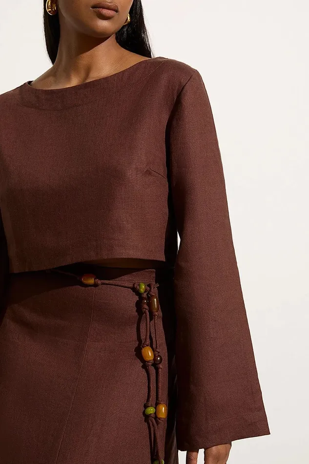 Faithfull The Brand Tops Menorca Top Tobacco 8211 Final Sale 8211 Women Faithfull The Brand Tops Menorca Top Tobacco 8211 Final Sale 8211 Women