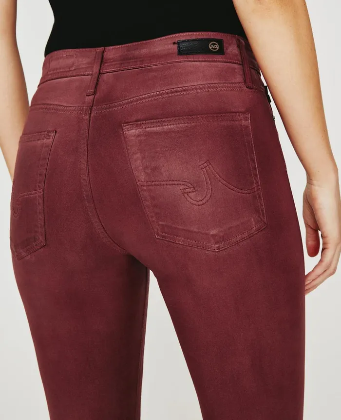 Farrah Skinny Ankle Leatherette Lt Dark Sangria Women AG Jeans Pants Farrah Skinny Ankle Leatherette Lt Dark Sangria Women AG Jeans Pants