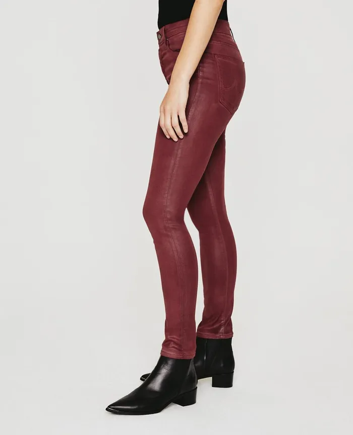 Farrah Skinny Ankle Leatherette Lt Dark Sangria Women AG Jeans Pants Farrah Skinny Ankle Leatherette Lt Dark Sangria Women AG Jeans Pants