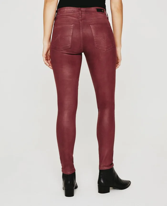 Farrah Skinny Ankle Leatherette Lt Dark Sangria Women AG Jeans Pants Farrah Skinny Ankle Leatherette Lt Dark Sangria Women AG Jeans Pants